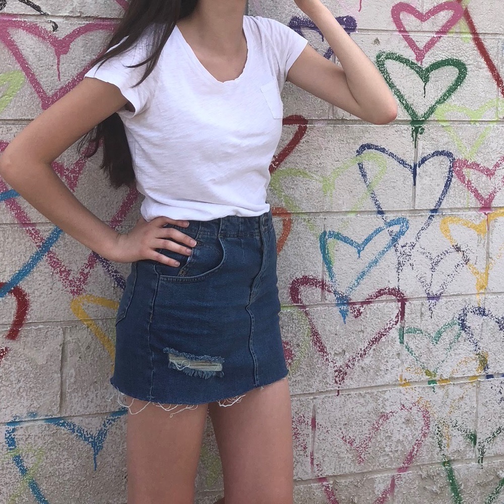 Free People Mini Denim Skirt Size 0